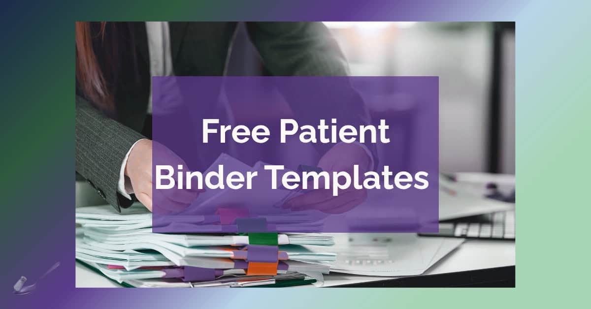 Free patient binder templates for chronic illness - organized tabbed documents