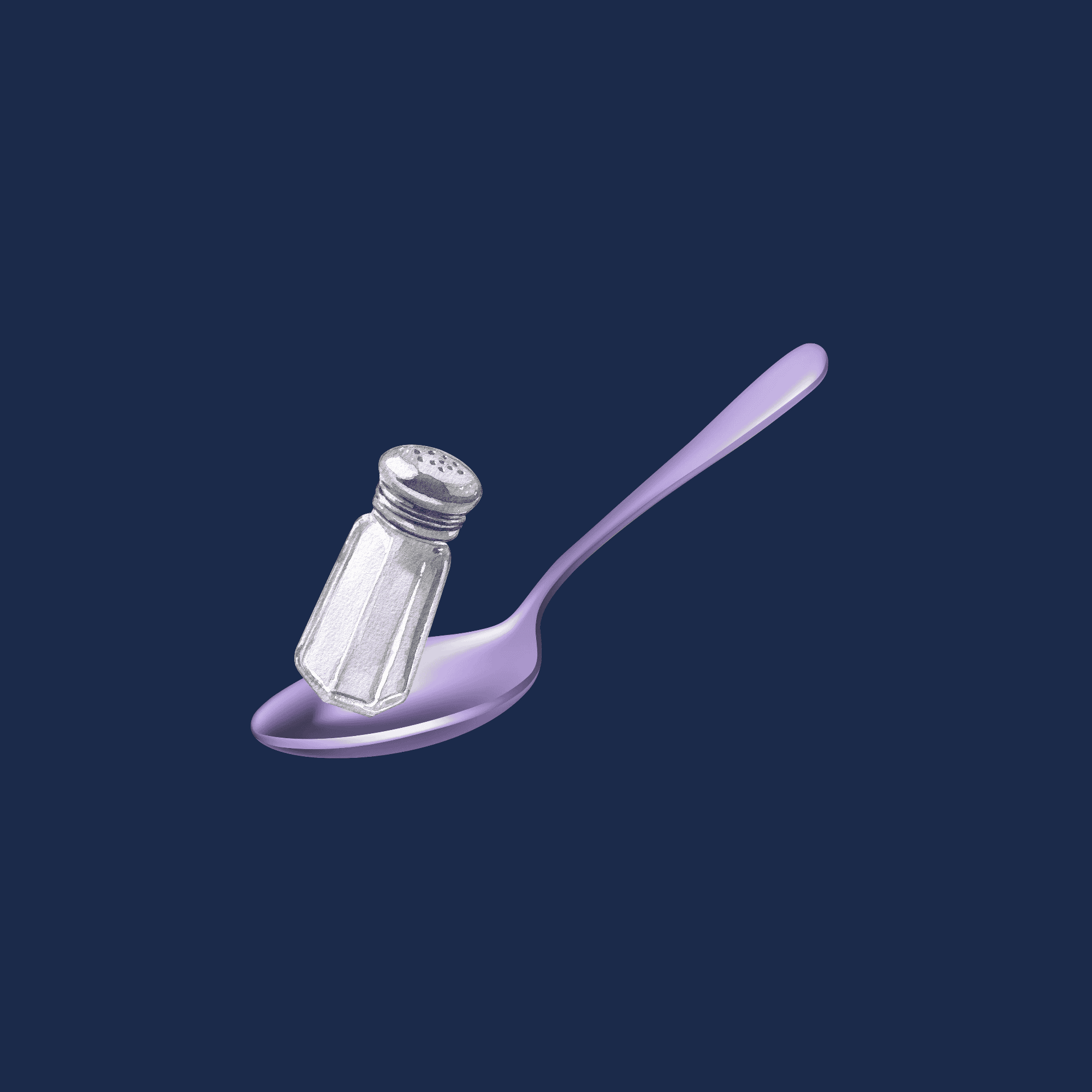 Salt, Spoons, and Syncope blog logo featuring a spoon and salt shaker on a navy blue background.